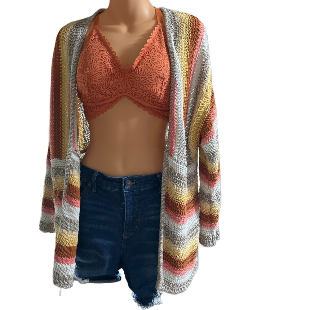 BKE Colorful Striped Women's Cardigan